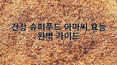 건강 슈퍼푸드 아마씨 효능 완벽 가이드